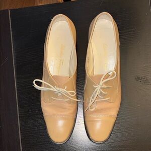 Salvatore Ferragamo Women's Tan Leather Loafers